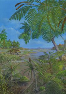 A landscape of the Carboniferous era