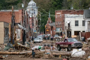 hurricane Helene devastated towns in Florida, US, in 2024